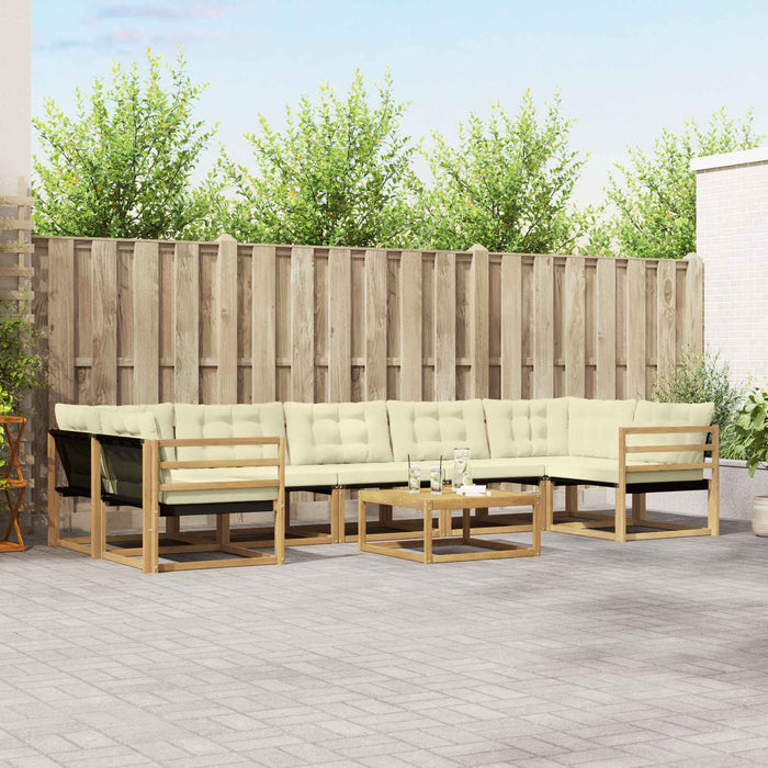 Set de canapele de exterior 8 pcs Alb și crem 79 x 79 x 37 cm WALTI