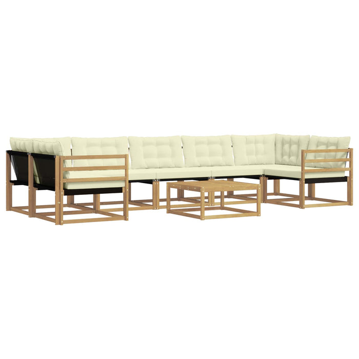 Set de canapele de exterior 8 pcs Alb și crem 79 x 79 x 37 cm WALTI