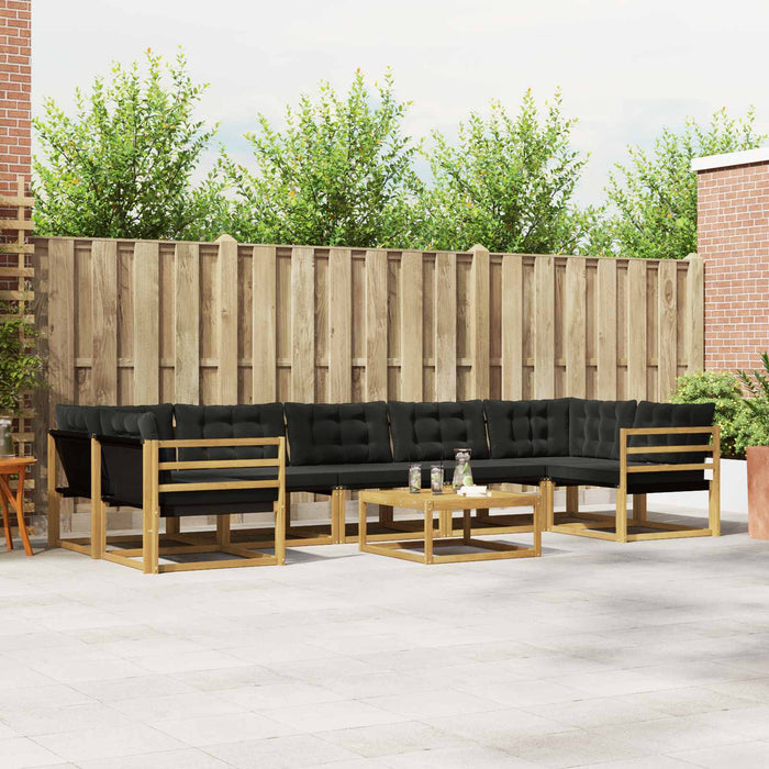 Set de canapele de exterior 8 pcs Alb și negru 79 x 79 x 37 cm WALTI