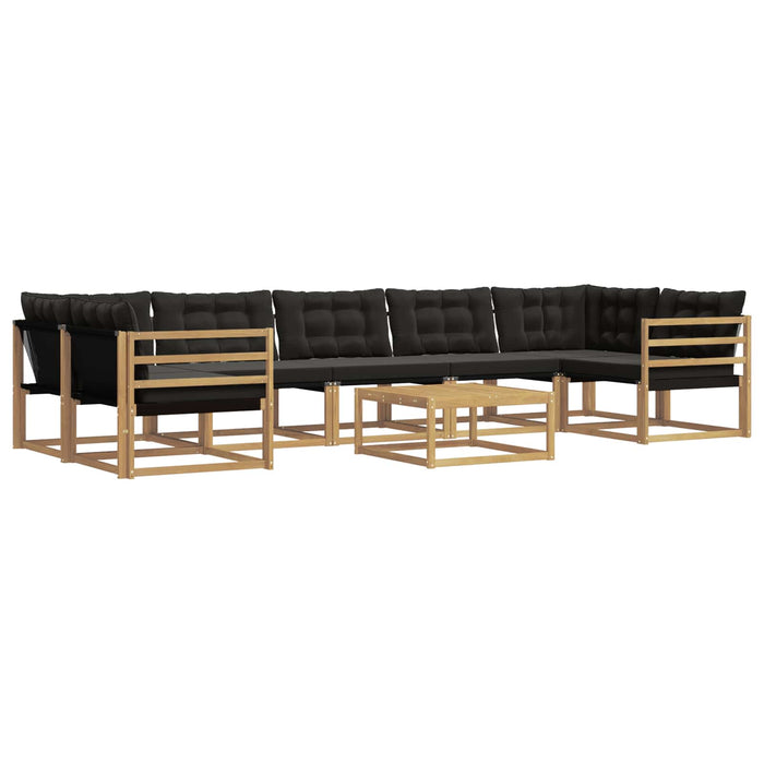 Set de canapele de exterior 8 pcs Alb și negru 79 x 79 x 37 cm WALTI
