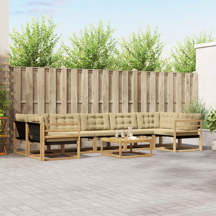 Set de canapele de exterior 8 pcs Alb și Bej 79 x 79 x 37 cm WALTI