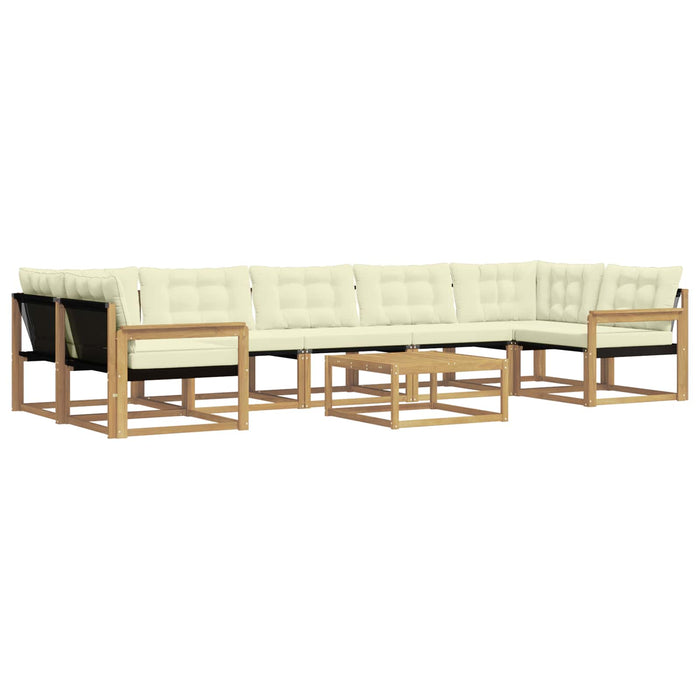 Set de canapele de exterior 8 pcs Alb și crem 79 x 79 x 37 cm WALTI