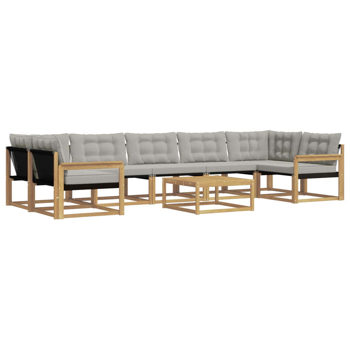 Set de canapele de exterior 8 pcs Alb și gri deschis WALTI
