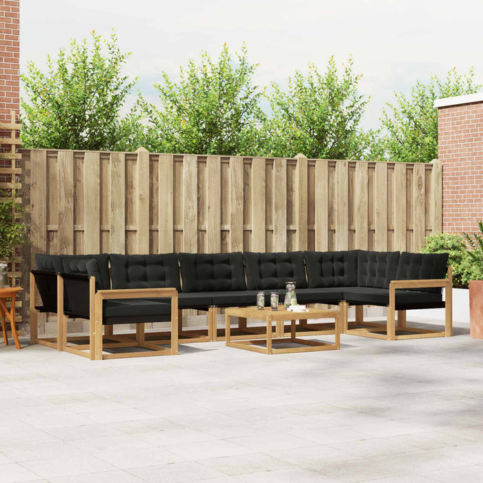 Set de canapele de exterior 8 pcs Alb și negru 79 x 79 x 37 cm WALTI