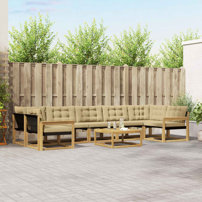 Set de canapele de exterior 8 pcs Alb și Bej 79 x 79 x 37 cm WALTI