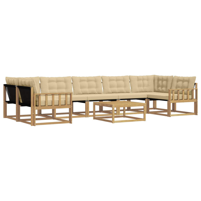 Set de canapele de exterior 8 pcs Alb și Bej 79 x 79 x 37 cm WALTI