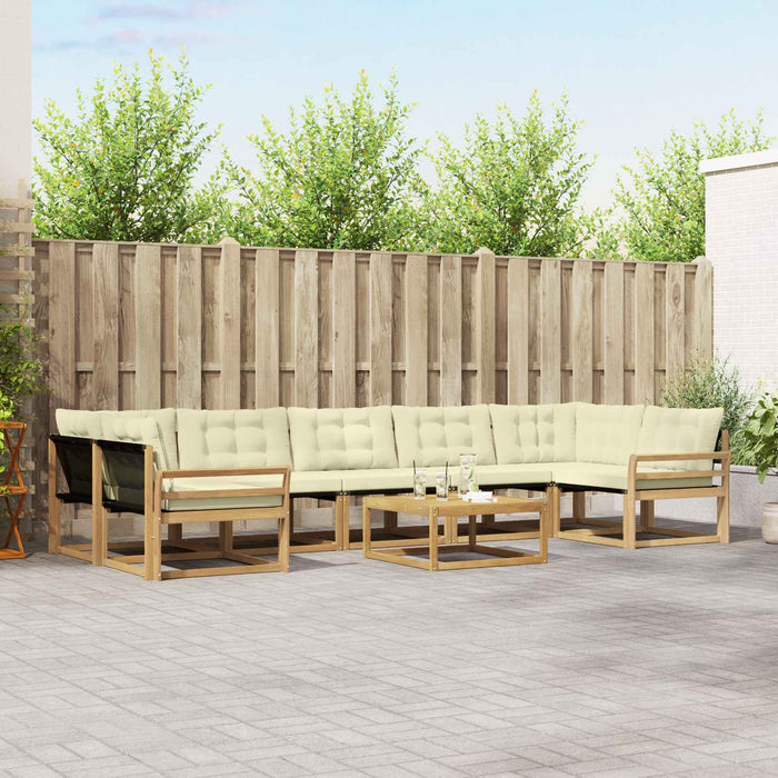 Set de canapele de exterior 8 pcs Alb și crem 79 x 79 x 37 cm WALTI