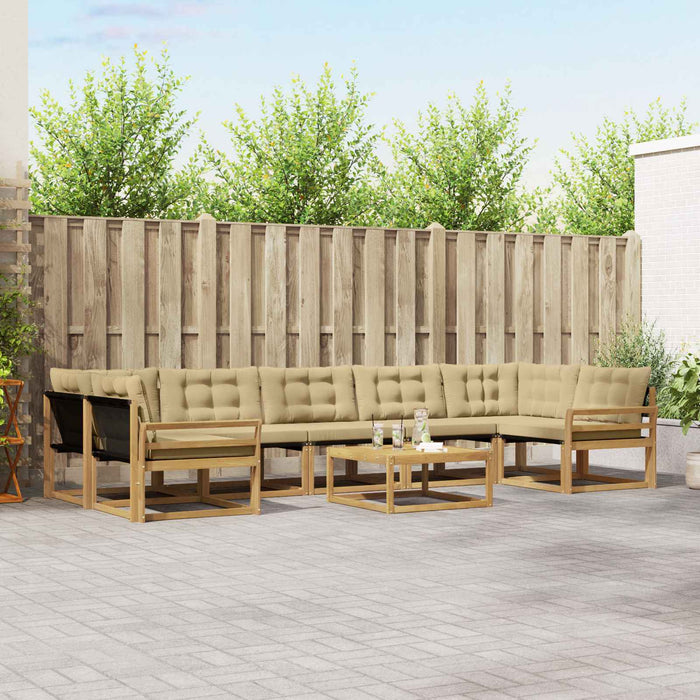 Set de canapele de exterior 8 pcs Alb și Bej 79 x 79 x 37 cm WALTI