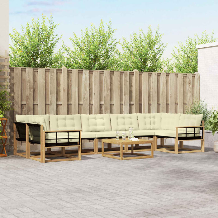 Set de canapele de exterior 8 pcs Alb și crem 79 x 79 x 37 cm WALTI