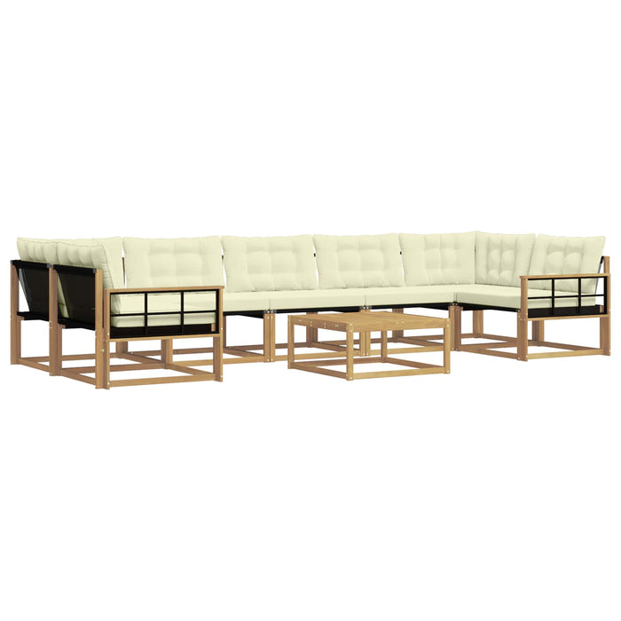 Set de canapele de exterior 8 pcs Alb și crem 79 x 79 x 37 cm WALTI