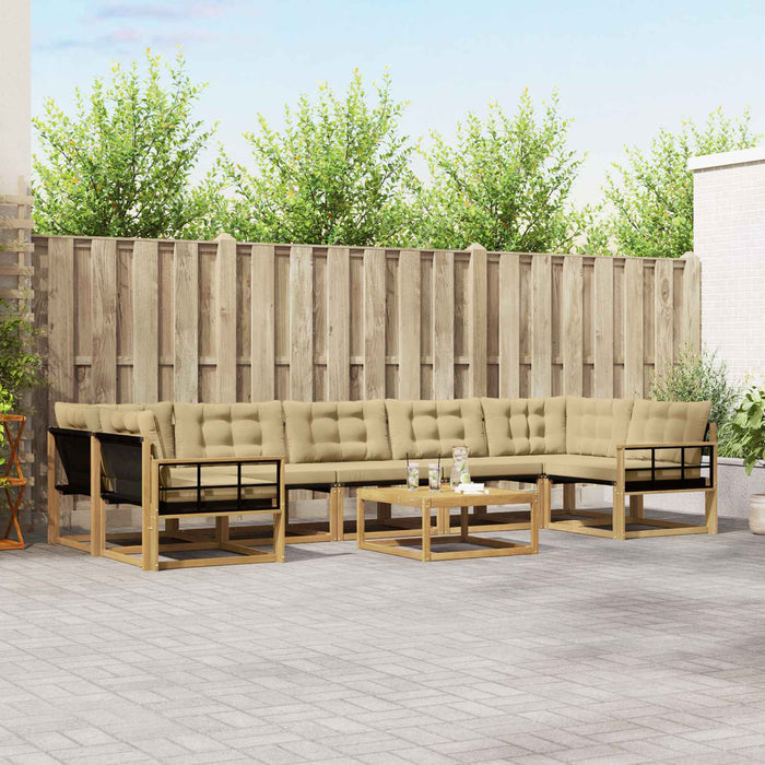 Set de canapele de exterior 8 pcs Alb și Bej 79 x 79 x 37 cm - WALTI WALTI