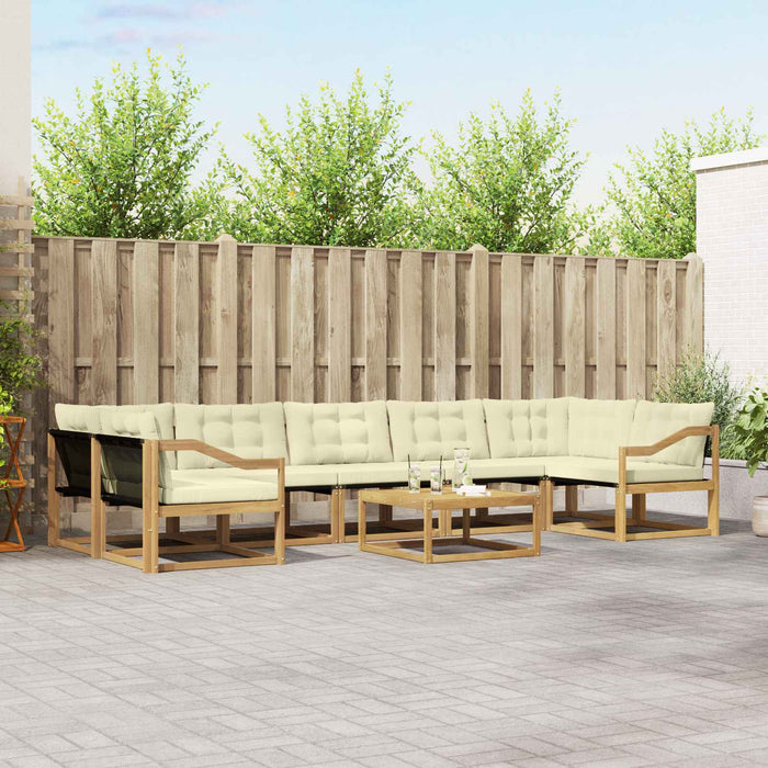 Set de canapele de exterior 8 pcs Alb și crem 79 x 79 x 37 cm WALTI