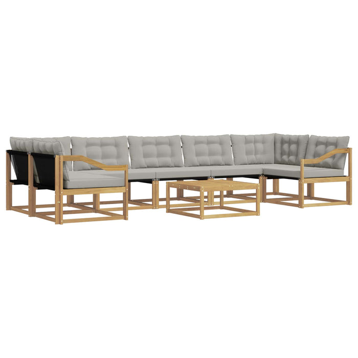 Set de canapele de exterior 8 pcs Alb și gri deschis WALTI