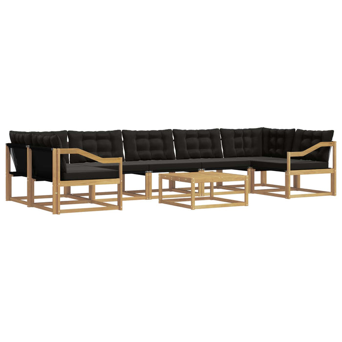 Set de canapele de exterior 8 pcs Alb și negru 79 x 79 x 37 cm WALTI
