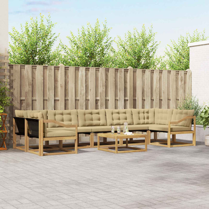 Set de canapele de exterior 8 pcs Alb și Bej 79 x 79 x 37 cm WALTI