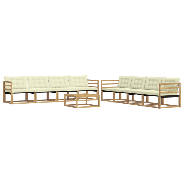 Set de canapele de exterior 9 pcs Alb și crem 79 x 79 x 37 cm WALTI