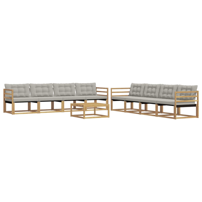 Set de canapele de exterior 9 pcs Alb și gri deschis WALTI