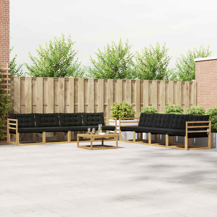 Set de canapele de exterior 9 pcs Alb și negru 79 x 79 x 37 cm WALTI