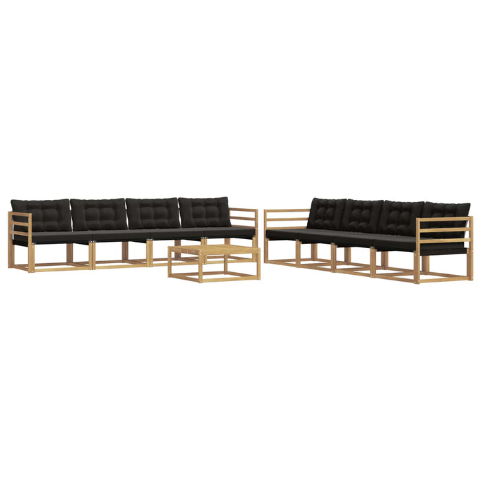 Set de canapele de exterior 9 pcs Alb și negru 79 x 79 x 37 cm WALTI
