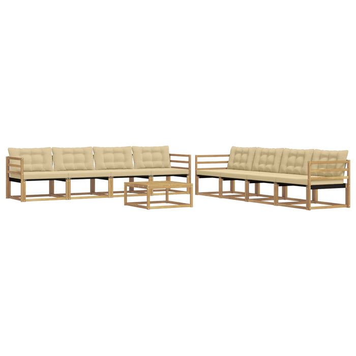 Set de canapele de exterior 9 pcs Alb și Bej 79 x 79 x 37 cm WALTI
