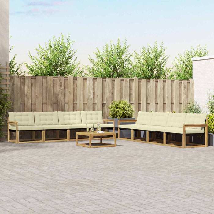 Set de canapele de exterior 9 pcs Alb și crem 79 x 79 x 37 cm WALTI