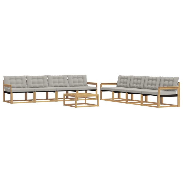 Set de canapele de exterior 9 pcs Alb și gri deschis WALTI
