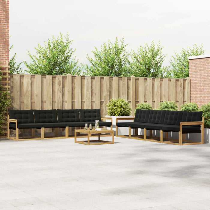 Set de canapele de exterior 9 pcs Alb și negru 79 x 79 x 37 cm WALTI