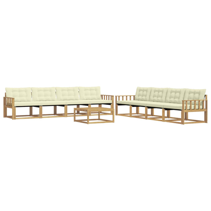 Set de canapele de exterior 9 pcs Alb și crem 79 x 79 x 37 cm WALTI