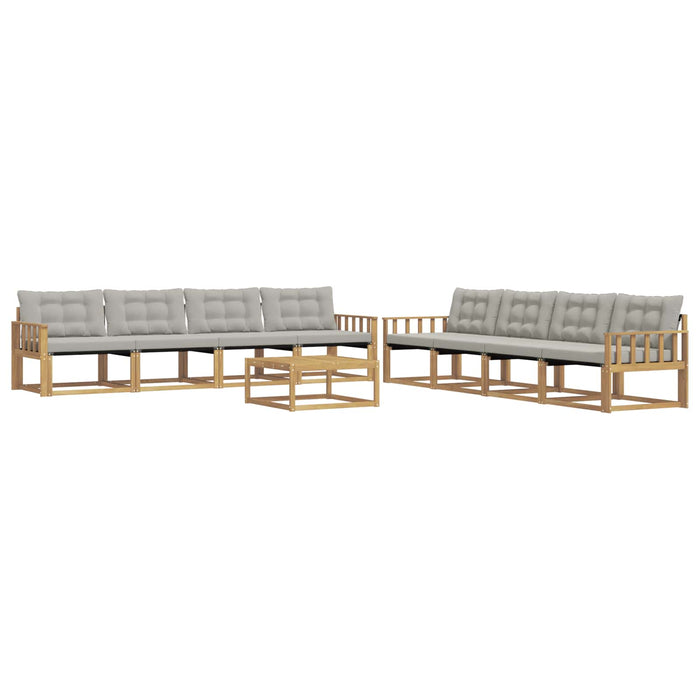 Set de canapele de exterior 9 pcs Alb și gri deschis WALTI