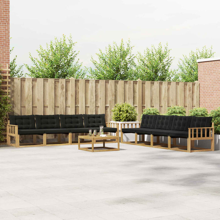 Set de canapele de exterior 9 pcs Alb și negru 79 x 79 x 37 cm WALTI
