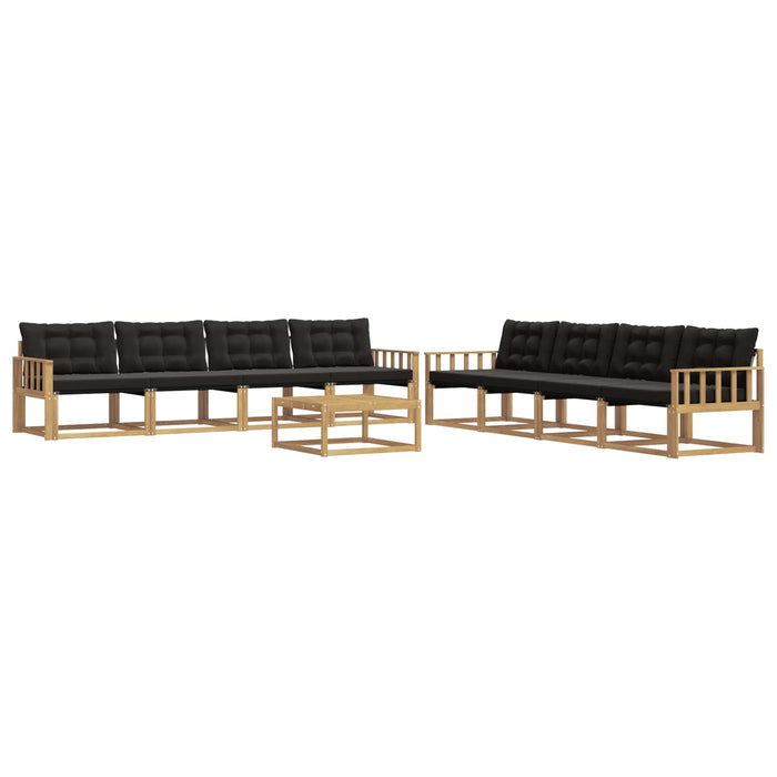 Set de canapele de exterior 9 pcs Alb și negru 79 x 79 x 37 cm WALTI