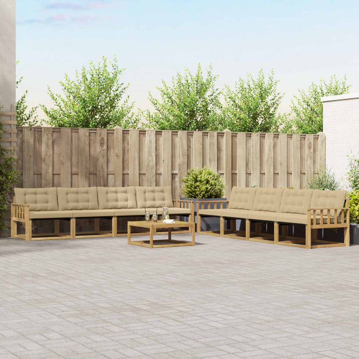 Set de canapele de exterior 9 pcs Alb și Bej 79 x 79 x 37 cm WALTI