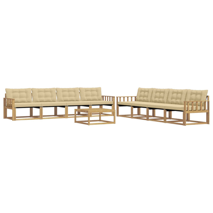 Set de canapele de exterior 9 pcs Alb și Bej 79 x 79 x 37 cm WALTI
