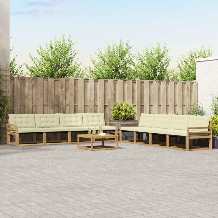 Set de canapele de exterior 9 pcs Alb și crem 79 x 79 x 37 cm WALTI