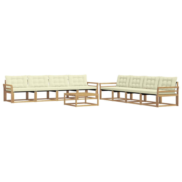 Set de canapele de exterior 9 pcs Alb și crem 79 x 79 x 37 cm WALTI