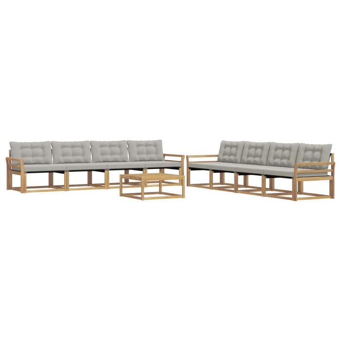 Set de canapele de exterior 9 pcs Alb și gri deschis WALTI