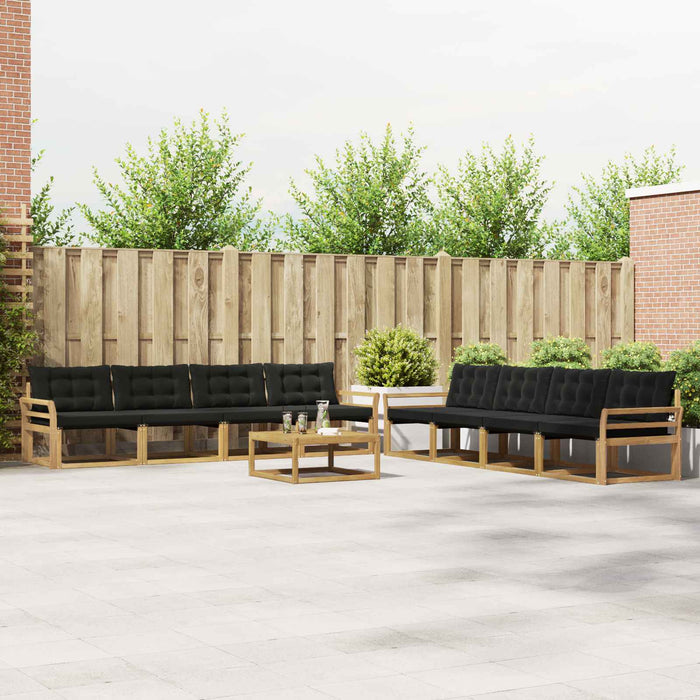 Set de canapele de exterior 9 pcs Alb și negru 79 x 79 x 37 cm WALTI