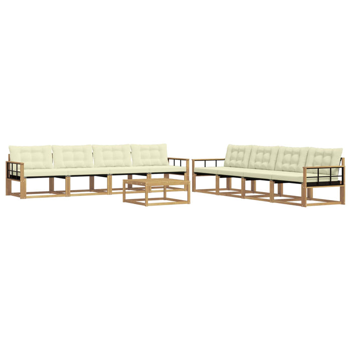 Set de canapele de exterior 9 pcs Alb și crem 79 x 79 x 37 cm WALTI