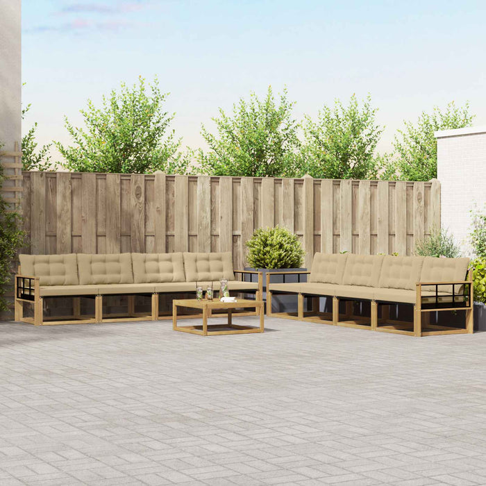 Set de canapele de exterior 9 pcs Alb și Bej 79 x 79 x 37 cm WALTI