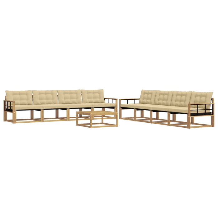 Set de canapele de exterior 9 pcs Alb și Bej 79 x 79 x 37 cm WALTI