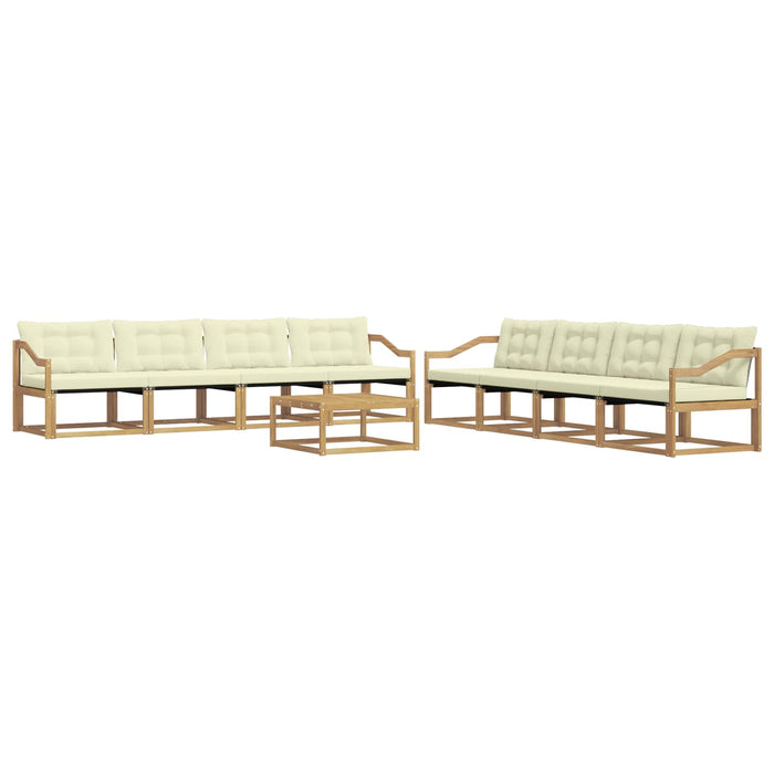 Set de canapele de exterior 9 pcs Alb și crem 79 x 79 x 37 cm WALTI