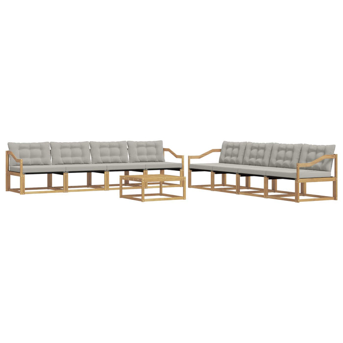 Set de canapele de exterior 9 pcs Alb și gri deschis WALTI