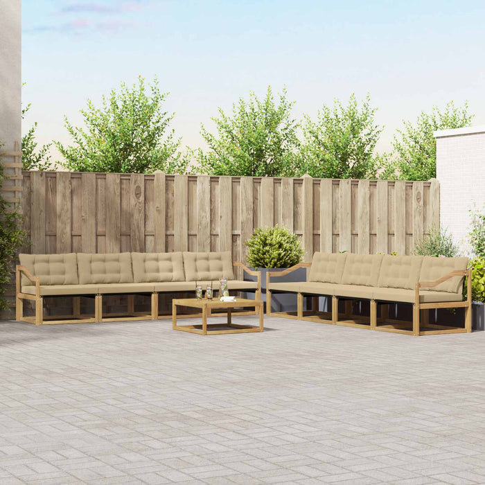 Set de canapele de exterior 9 pcs Alb și Bej 79 x 79 x 37 cm WALTI