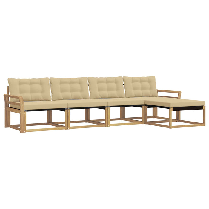 Set de canapele de exterior cu pernă 5 pcs Alb și Bej WALTI