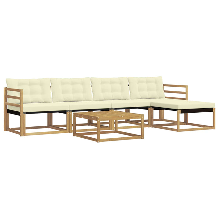 Set de canapele de exterior 6 pcs Alb și crem WALTI