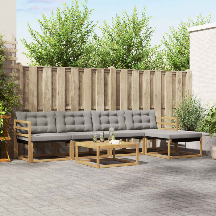 Set de canapele de exterior 6 pcs Alb și gri deschis WALTI