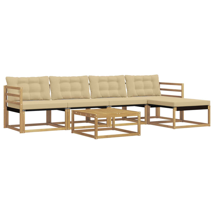 Set de canapele de exterior 6 pcs Alb și Bej 79 x 79 x 37 cm WALTI