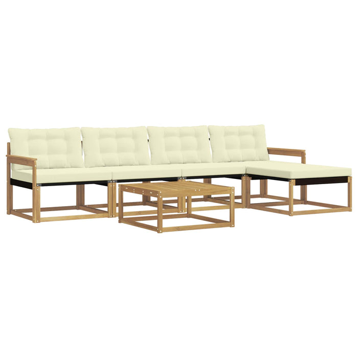 Set de canapele de exterior 6 pcs Alb și crem WALTI