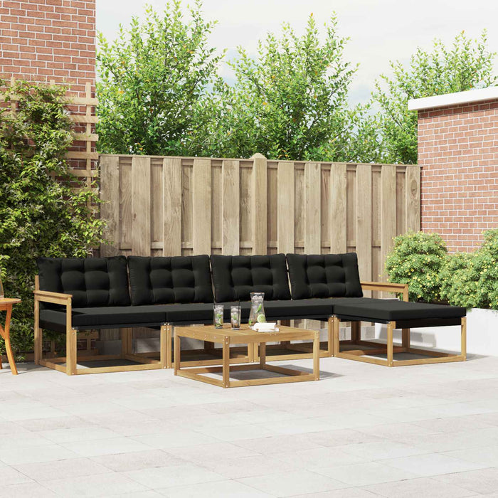 Set de canapele de exterior 6 pcs Alb și negru 79 x 79 x 37 cm WALTI