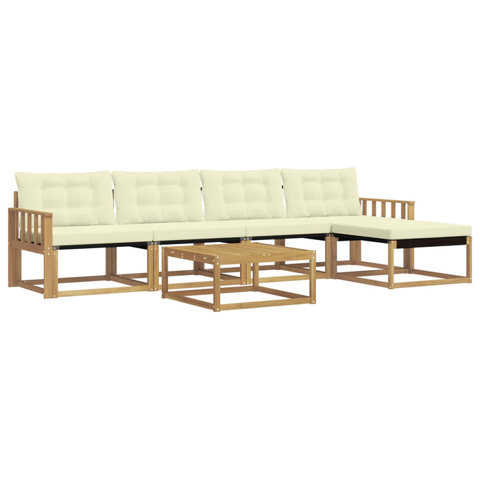 Set de canapele de exterior 6 pcs Alb și crem WALTI